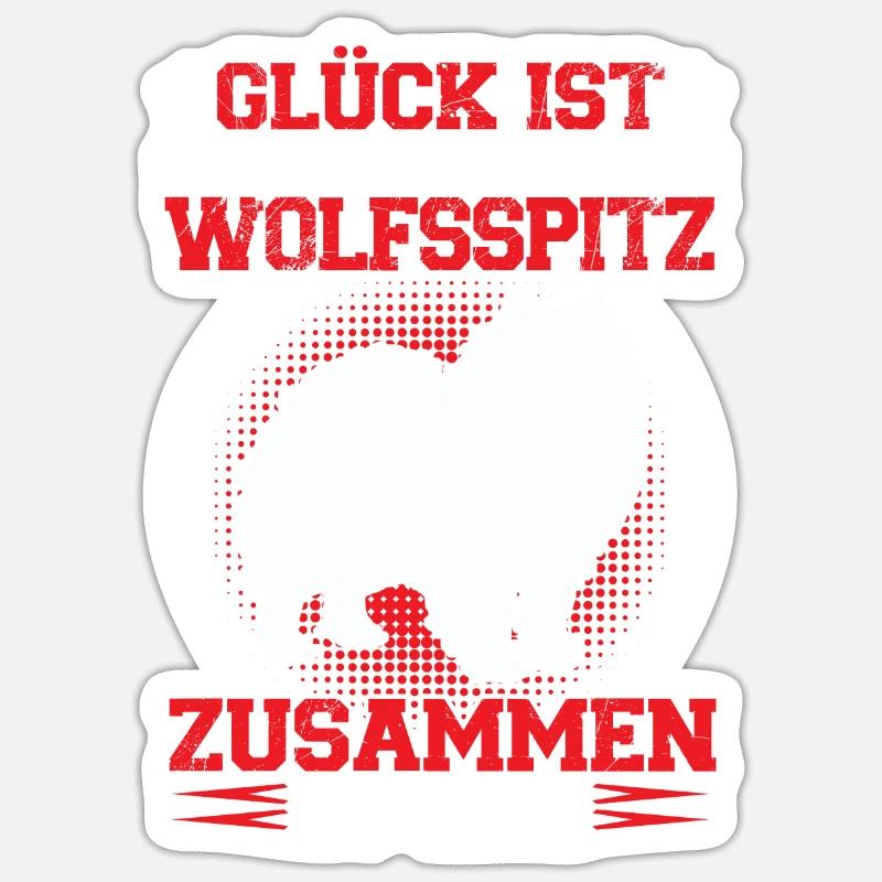 Par mon Wolfspitz son Keeshond Sticker taille S (10 x 10 cm)