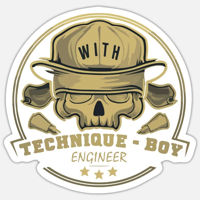TECHNIQUE - Sticker size S (10 x 10 cm) - white matte