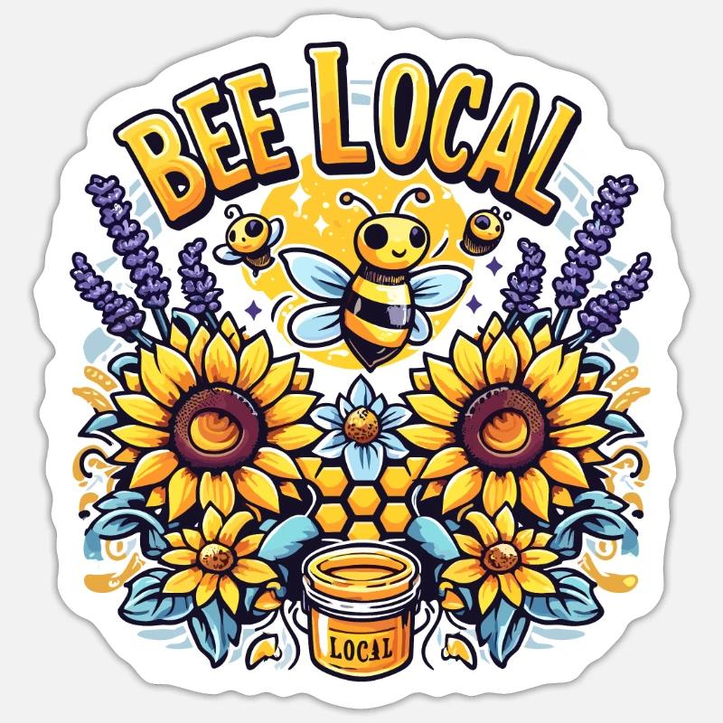 Marché fermier Agriculture Alimentation - Sticker taille S (10 x 10 cm) - blanc mat