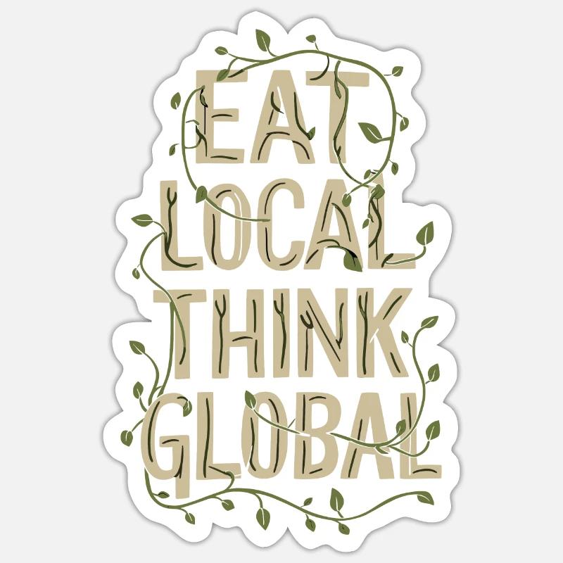 Marché fermier Agriculture Alimentation - Sticker taille S (10 x 10 cm) - blanc mat