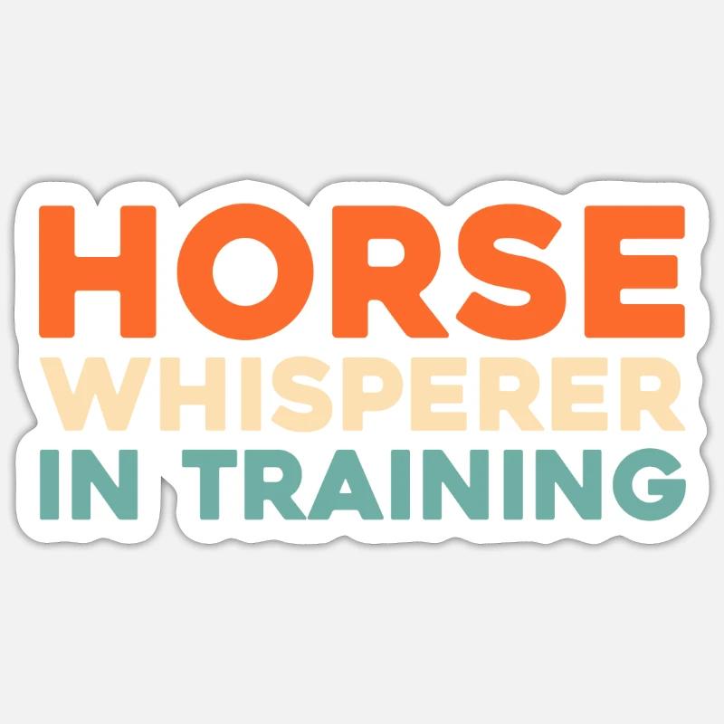 Cheval Cheval Cheval Chuchoteur de Cheval - Sticker taille S (10 x 10 cm) - blanc mat