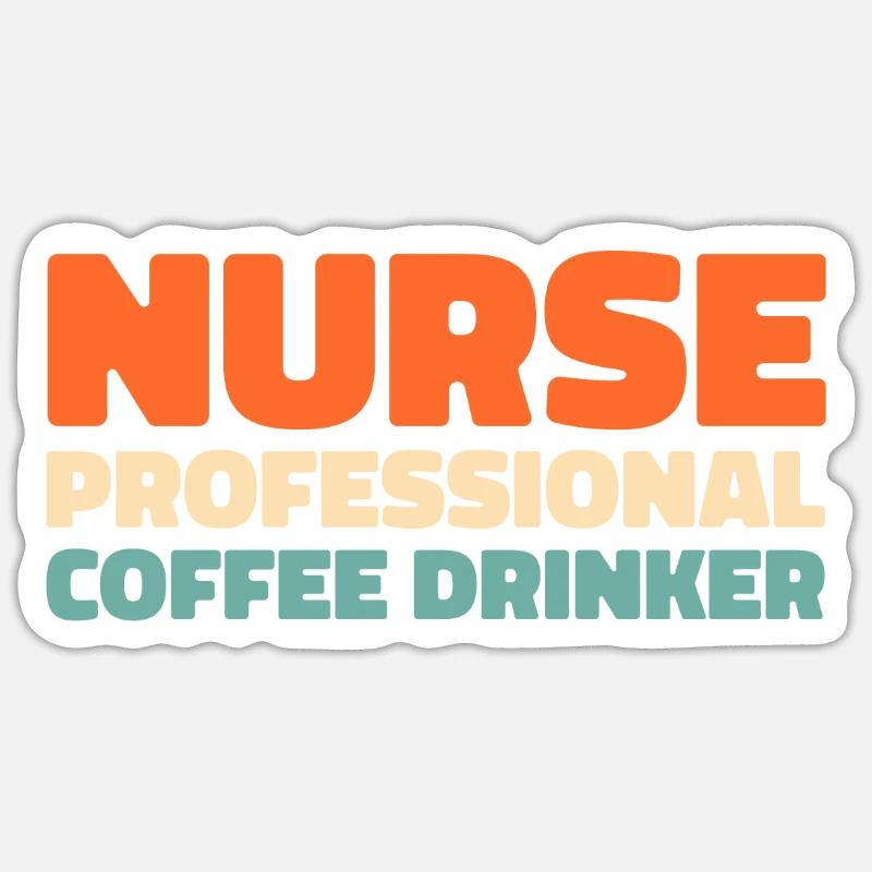 Krankenschwester - Sticker Größe S (10 x 10 cm) - Mattweiß