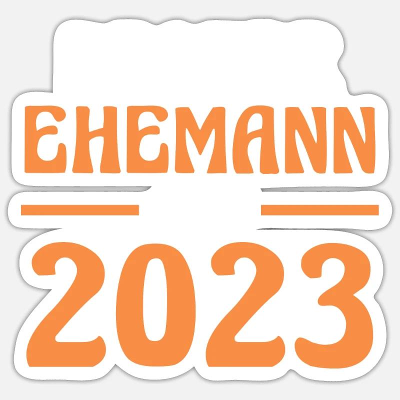 Valentinstag Bester Ehemann Seit 2023 Sticker Größe S (10 x 10 cm)