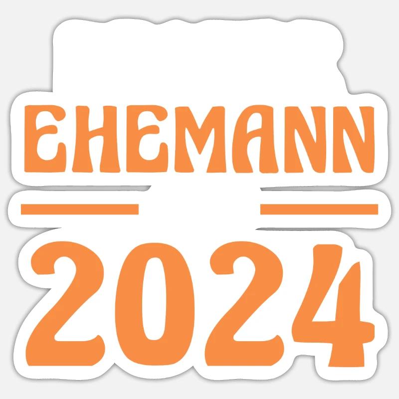 Valentinstag Bester Ehemann Seit 2024 Sticker Größe S (10 x 10 cm)