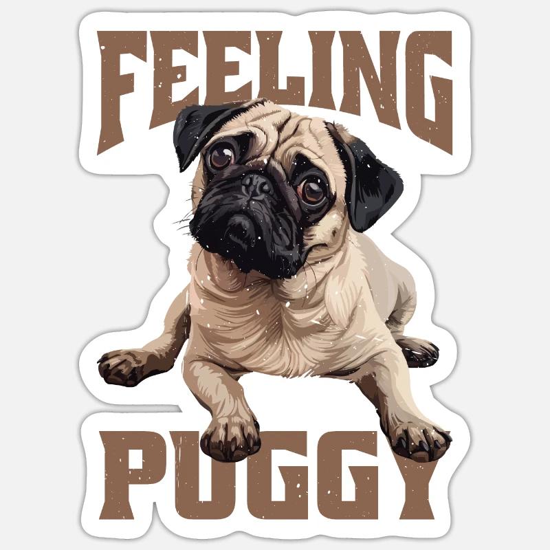 Se sentir chiot - Sticker taille S (10 x 10 cm) - blanc mat