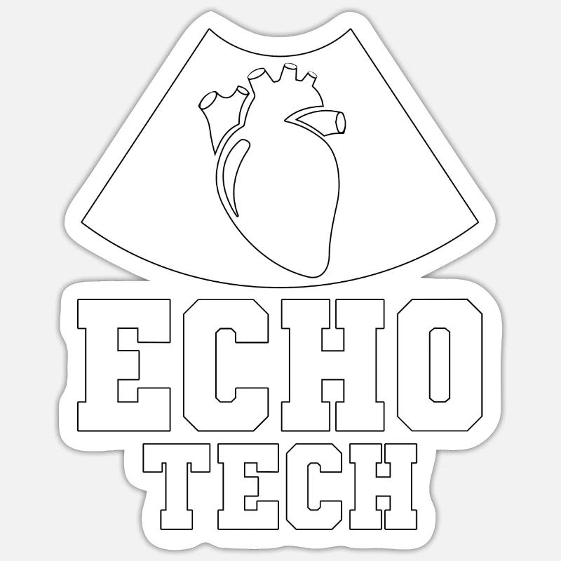 Echo Tech Cardio Sonograph Échocardiographe Sticker taille S (10 x 10 cm)