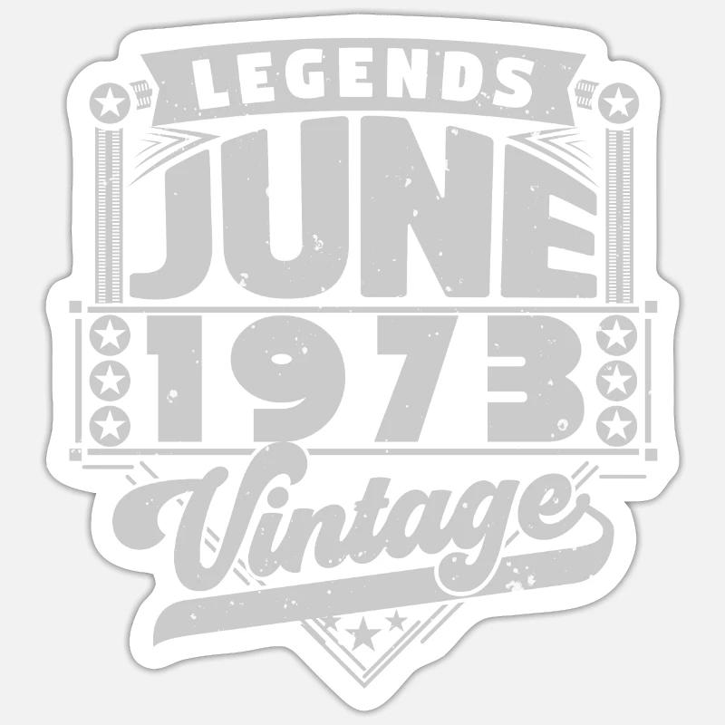 Vintage Geburtstagsgeschenk Juni 1973, Juni 1973. - Sticker Größe S (10 x 10 cm) - Mattweiß