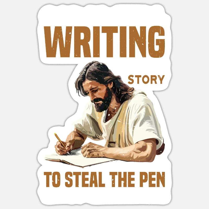 Dieu est encore en train d’écrire votre histoire 34 - Sticker taille S (10 x 10 cm) - blanc mat