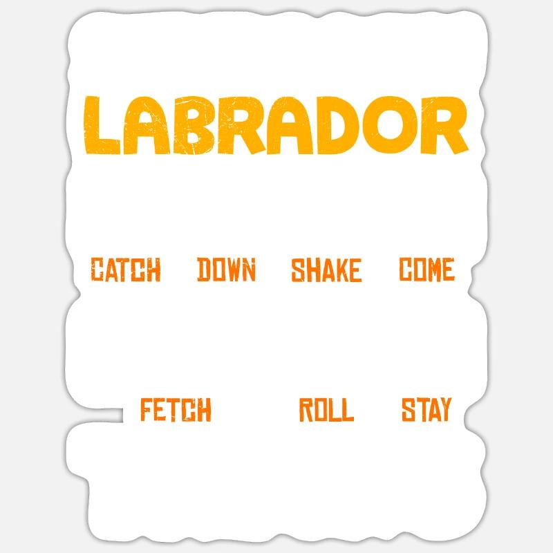 Labrador Besitzer STUBBORN LABRADOR TRICKS - Sticker størrelse S (10 x 10 cm) - mat hvid