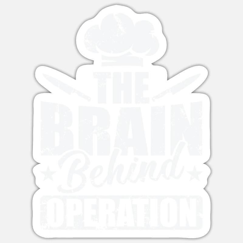 The Brain Behind Operation - Sticker size S (10 x 10 cm) - white matte