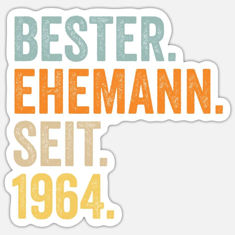 Valentinstag Bester Ehemann Seit 1964 Sticker Größe S (10 x 10 cm)