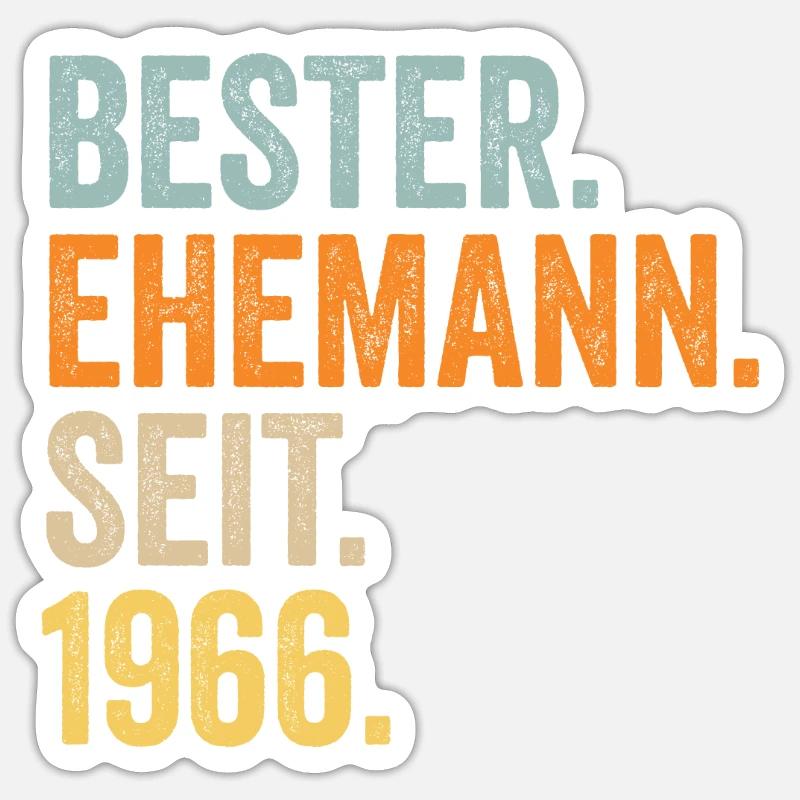 Valentinstag Bester Ehemann Seit 1966 Sticker Größe S (10 x 10 cm)