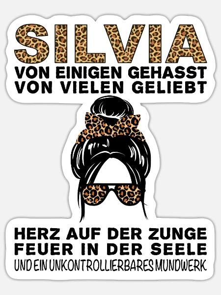 Silvia Gehasst Geliebt Großes Mundwerk - Sticker Größe S (10 x 10 cm) - Mattweiß