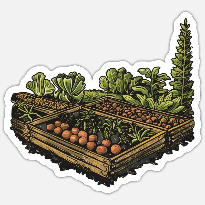 Permakultur Lebensmittel Compost Sticker Größe S (10 x 10 cm)