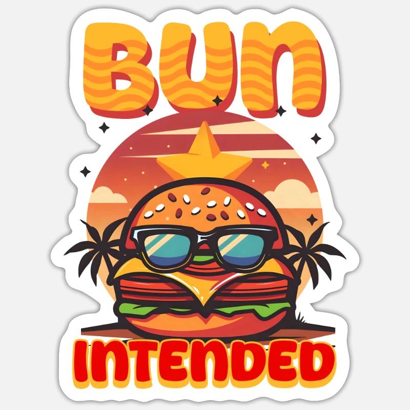 Hamburgerbrötchen beabsichtigt - Sticker Größe S (10 x 10 cm) - Mattweiß