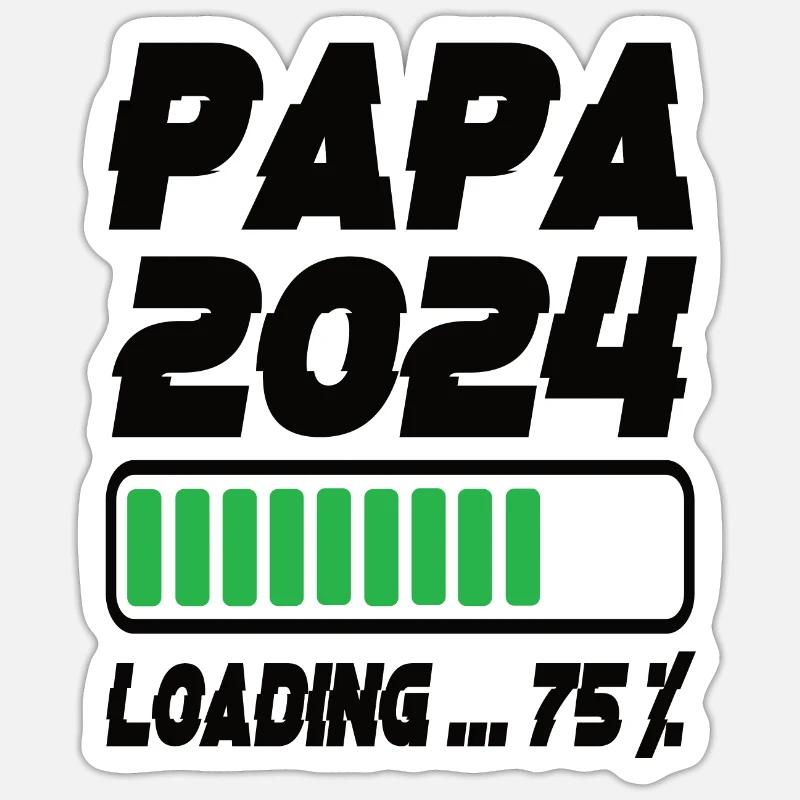 Papa 2024 Loading - Sticker size S (10 x 10 cm) - white matte