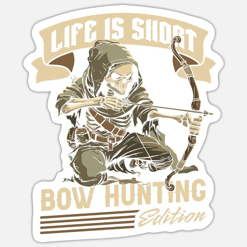 Bow Hunting Bow Hunter - Sticker size S (10 x 10 cm) - white matte