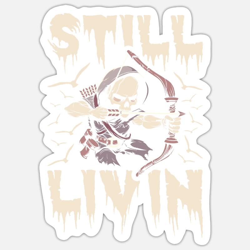 Bow Hunting Bow Hunter Skeleton Sticker size S (10 x 10 cm)
