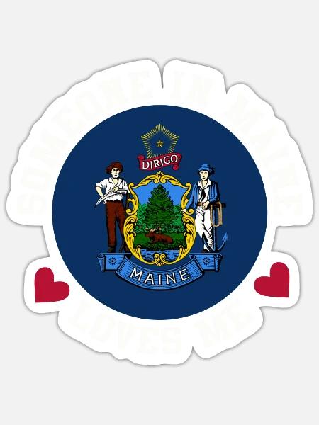 Jemand in Maine liebt mich - Sticker Größe S (10 x 10 cm) - Mattweiß