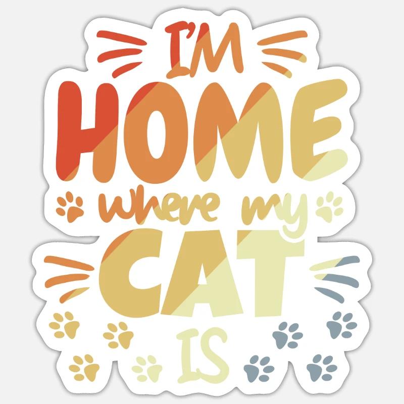Dicton de chat mignon - Sticker taille S (10 x 10 cm) - blanc mat