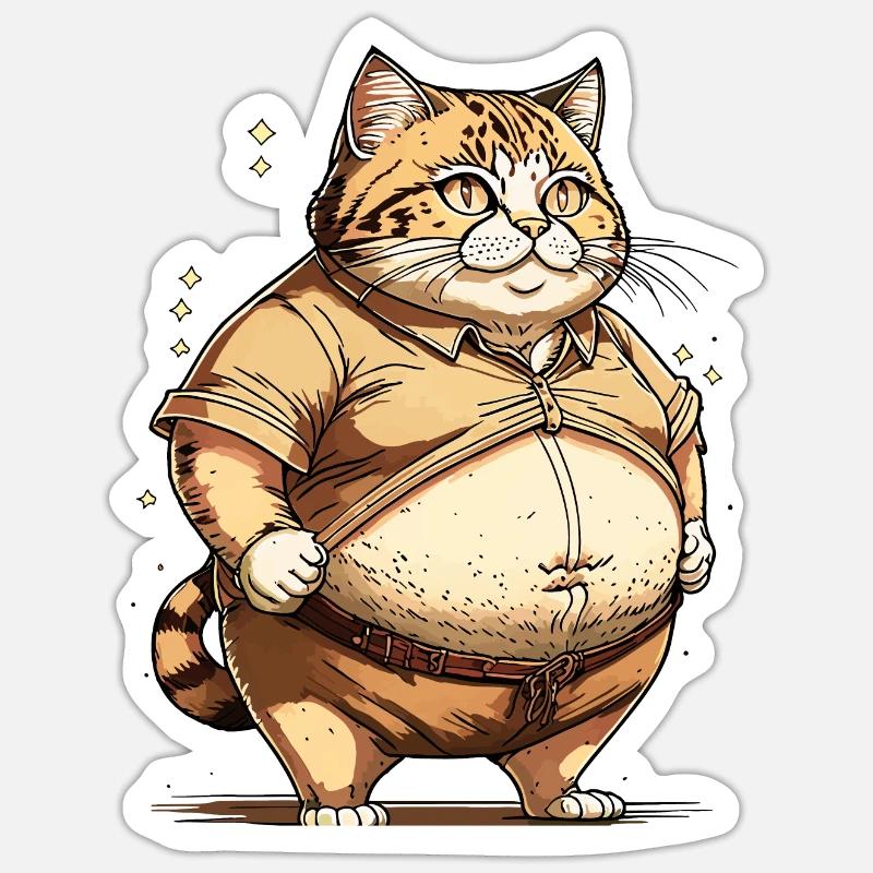 CHAT DICK - Sticker taille S (10 x 10 cm) - blanc mat