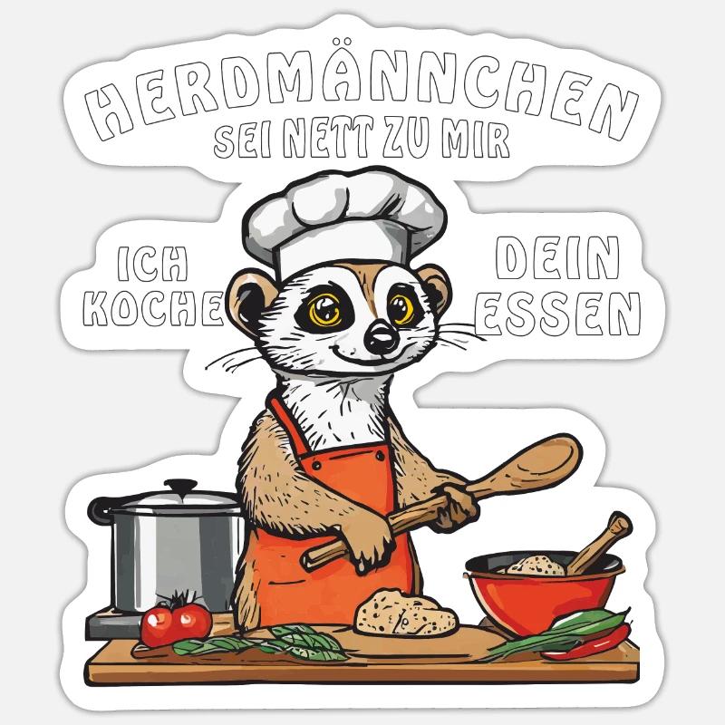 HERDMÄNNCHEN SEI NETT ZU MIR - Sticker Größe S (10 x 10 cm) - Mattweiß