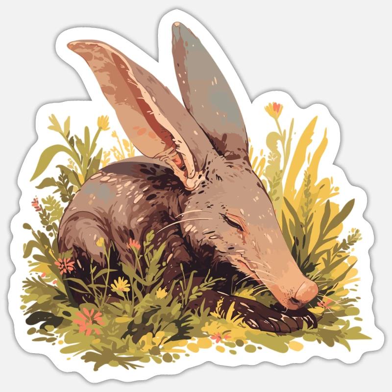 Erdferkeln Erdferkel - Sticker Größe S (10 x 10 cm) - Mattweiß
