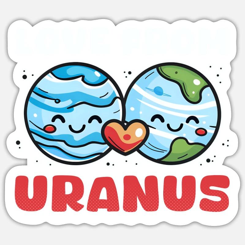 Uranus Amour d'Uranus - Sticker taille S (10 x 10 cm) - blanc mat