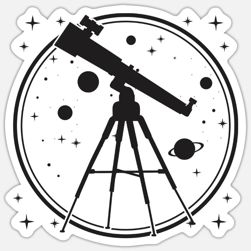 Observation des étoiles - Sticker taille S (10 x 10 cm) - blanc mat