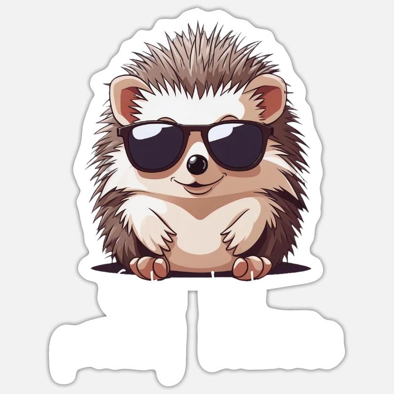 Hérisson mignon Cadeau hérisson mignon - Sticker taille S (10 x 10 cm) - blanc mat