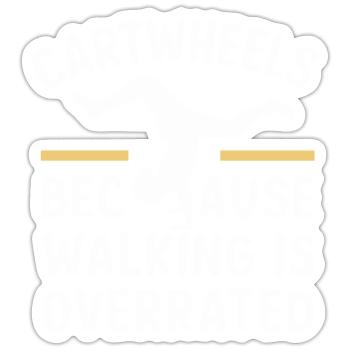 Cartwheeling Gymnastics Gymnast Costume Cartwheel - Sticker size S (10 x 10 cm) - white matte - Front