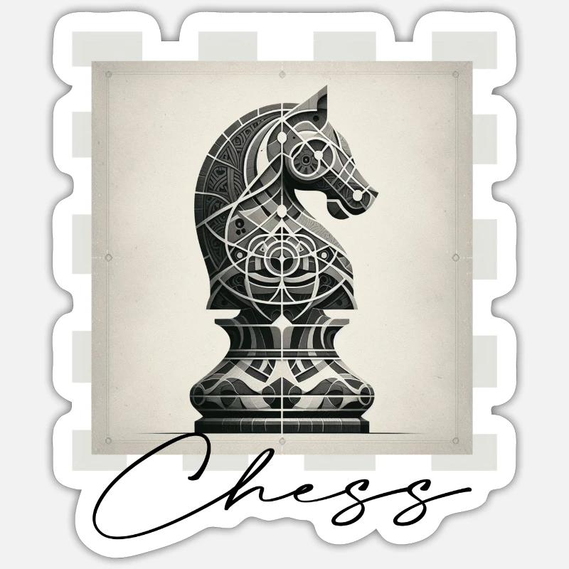 Échecs - Sticker taille S (10 x 10 cm) - blanc mat
