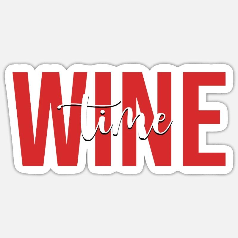 Weintrinker trinkt Weinglas - Sticker Größe S (10 x 10 cm) - Mattweiß