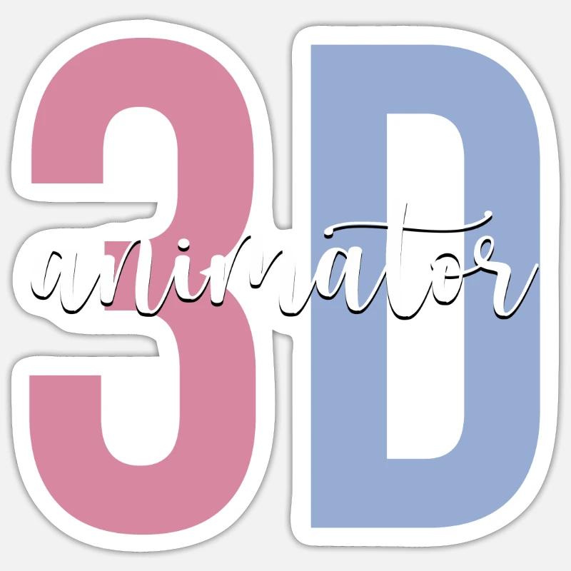 Graphiste d’animation - Sticker taille S (10 x 10 cm) - blanc mat