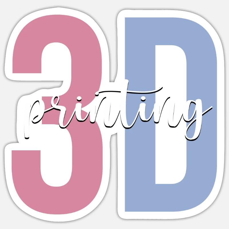 3D Printer Machine - Sticker size S (10 x 10 cm) - white matte