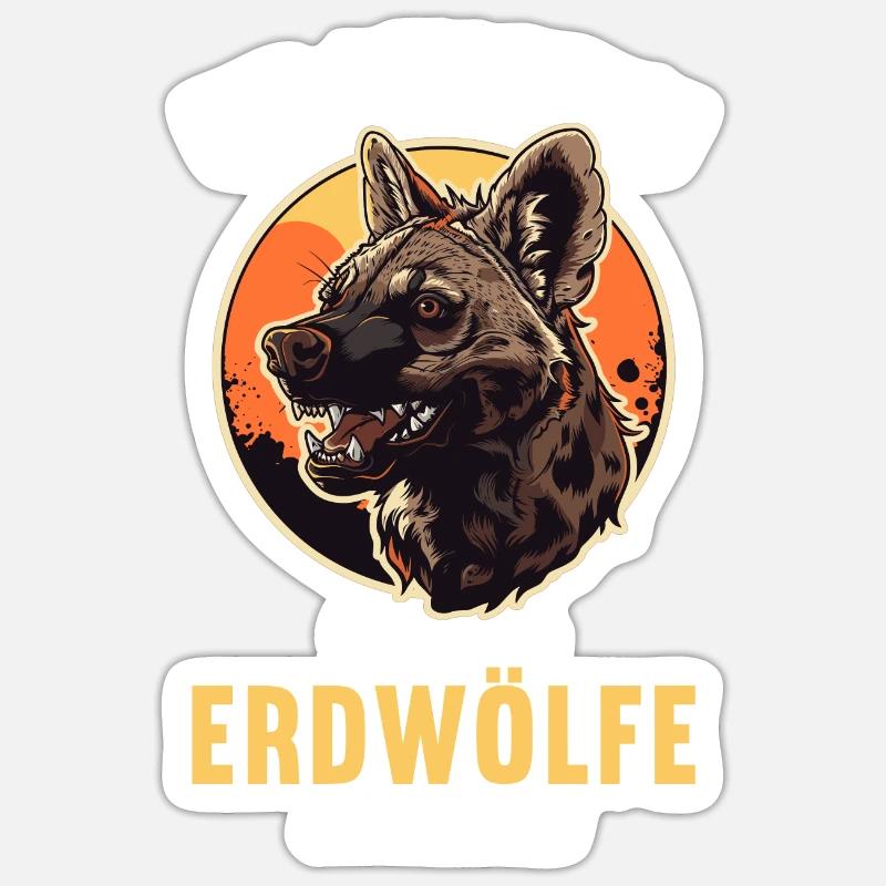 Erdwölfe Erdwolf Sticker Größe S (10 x 10 cm)