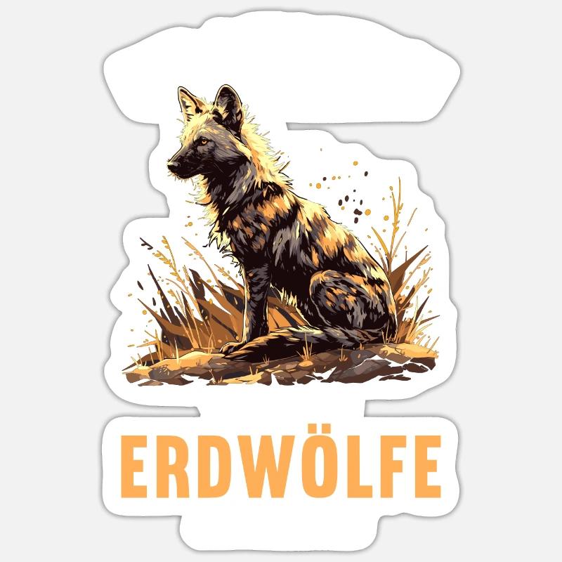 Erdwölfe Erdwolf Sticker Größe S (10 x 10 cm)