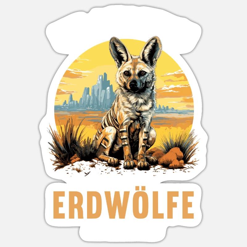 Erdwölfe Erdwolf Sticker Größe S (10 x 10 cm)