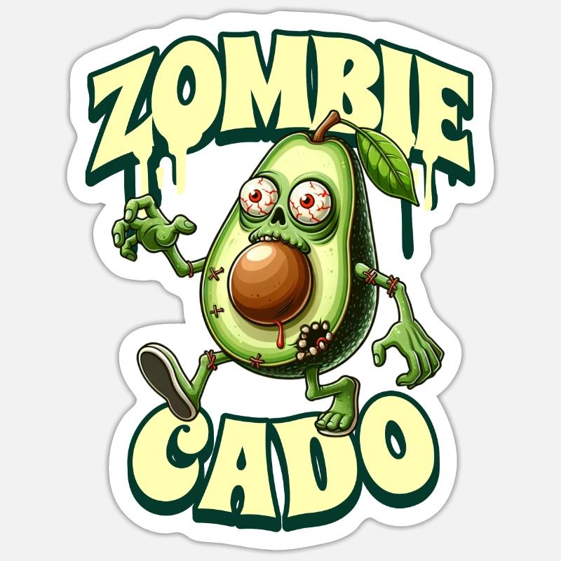 Zombie Avocado Zombiecado - Sticker size S (10 x 10 cm) - white matte