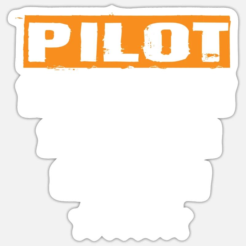 Pilot - Sticker Größe S (10 x 10 cm) - Mattweiß