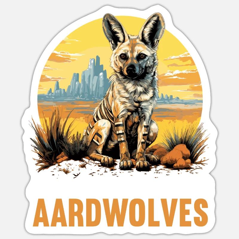 Erdwölfe Erdwolf Sticker Größe S (10 x 10 cm)