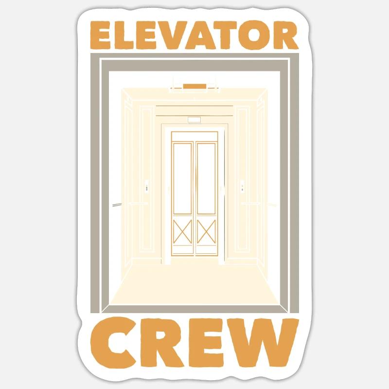 Ascenseur Ascenseur - Sticker taille S (10 x 10 cm) - blanc mat