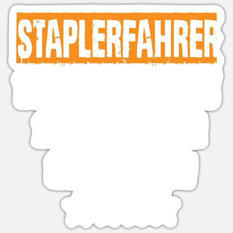 Staplerfahrer - Sticker Größe S (10 x 10 cm) - Mattweiß