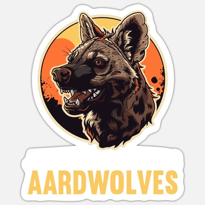 Erdwölfe Erdwolf - Sticker Größe S (10 x 10 cm) - Mattweiß