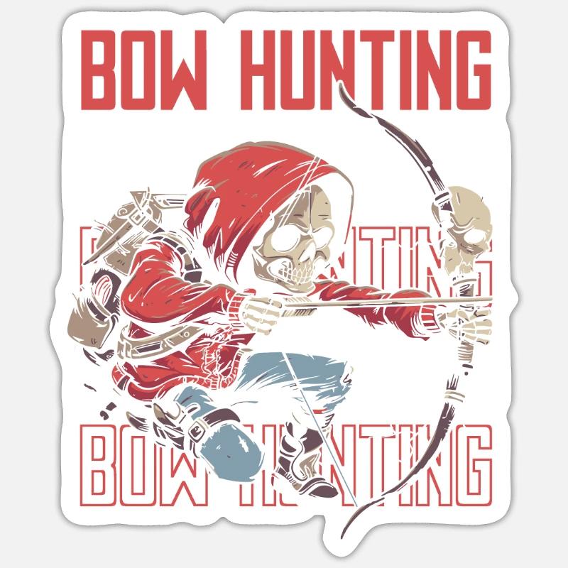 Bogenjagd Bogenjäger Skelett Sticker Größe S (10 x 10 cm)