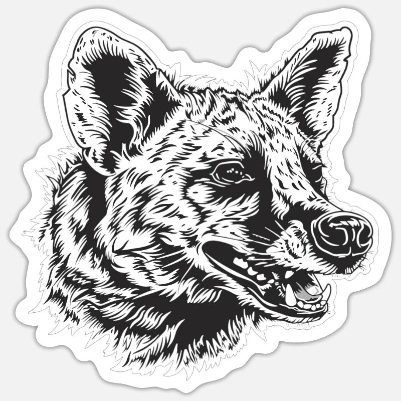 Erdwölfe Erdwolf Sticker Größe S (10 x 10 cm)