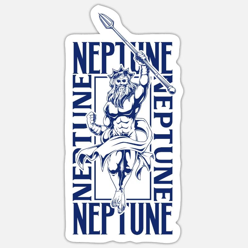 Neptune - Sticker taille S (10 x 10 cm) - blanc mat