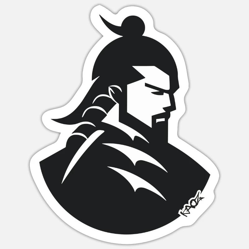 A Japanese Samurai Shogun - Sticker size S (10 x 10 cm) - white matte
