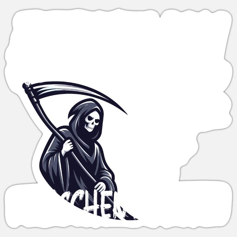 Beruflich was mit Menschen machen - Sensenmann Sticker Größe S (10 x 10 cm)