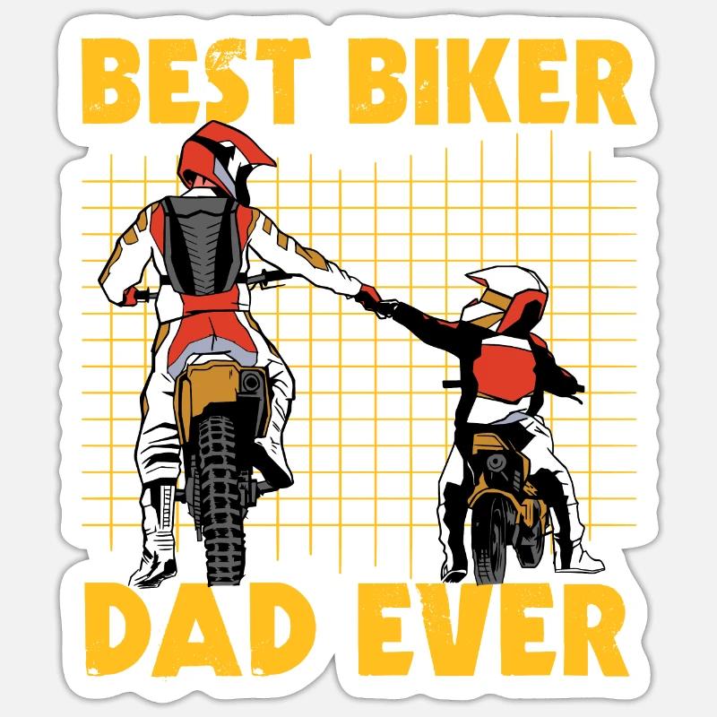 Best Biker Dad Ever - Sticker size S (10 x 10 cm) - white matte